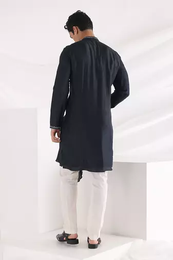 Midnight Blue Autumn Nehru Jacket Set