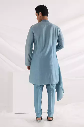 Blue Zeus Pleated Kurta Set