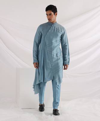Blue Wave Nehru Jacket Set 4
