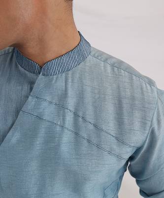 Blue Wave Nehru Jacket Set 5