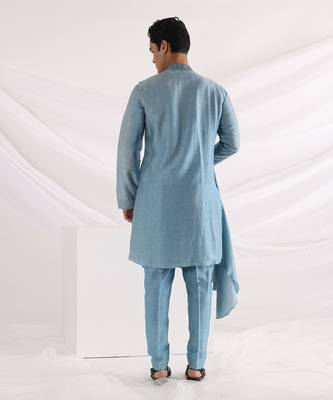 Blue Wave Nehru Jacket Set 6