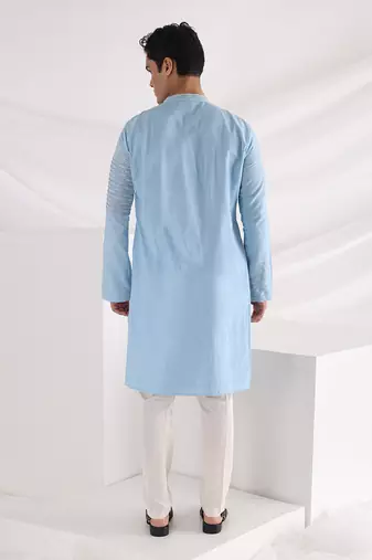 Sky Blue Caspian Corded Kurta Set