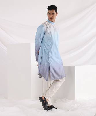 Blue Avel Ombre Kurta Set 2