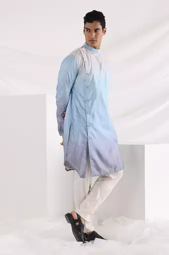 Blue Avel Ombre Kurta Set