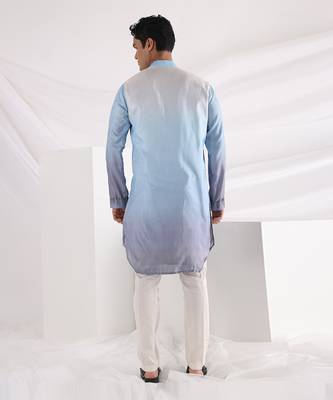 Blue Avel Ombre Kurta Set 3