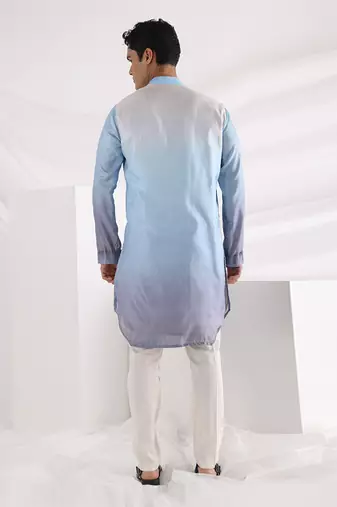 Blue Avel Ombre Kurta Set