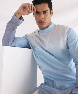 Blue Avel Ombre Kurta Set 4