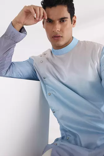 Blue Avel Ombre Kurta Set
