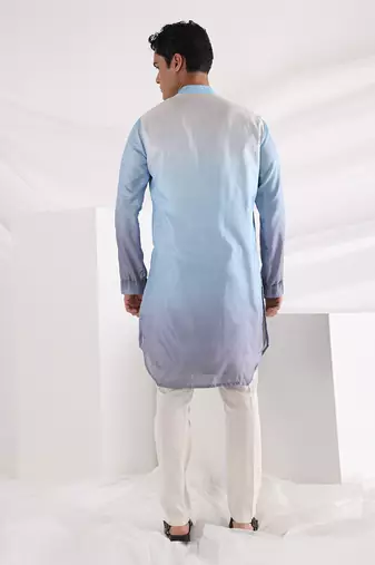 Blue Avel Ombre Nehru Jacket Set