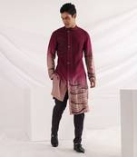 Magenta Carmine Corded Kurta Set