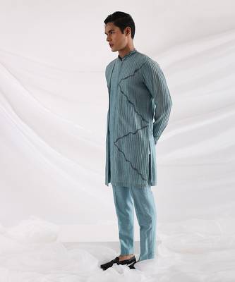 Blue Poseidon Blue Kurta 4