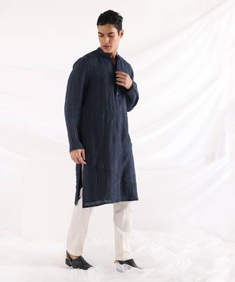 Black Azure Zigzag Kurta Set 2