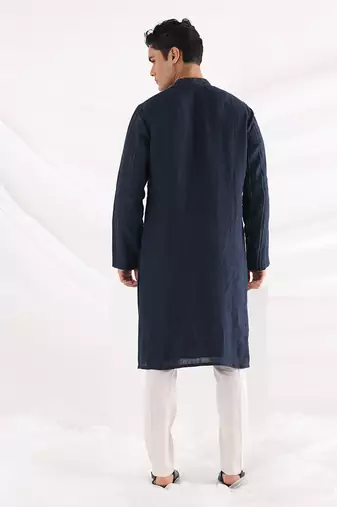 Black Azure Zigzag Kurta Set