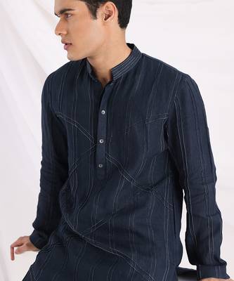 Black Azure Zigzag Kurta Set 4