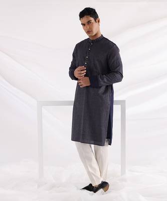 Midnight Blue Threadwork Kurta Set 2