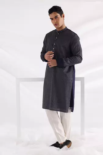 Midnight Blue Threadwork Kurta Set