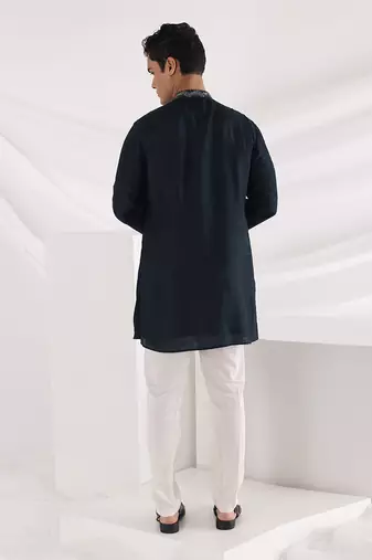 Navy Cowl Kurta Set