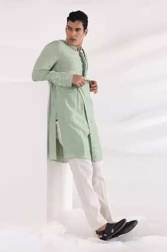 Green Vern Embroidered Kurta Set