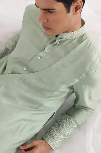 Green Vern Embroidered Kurta Set