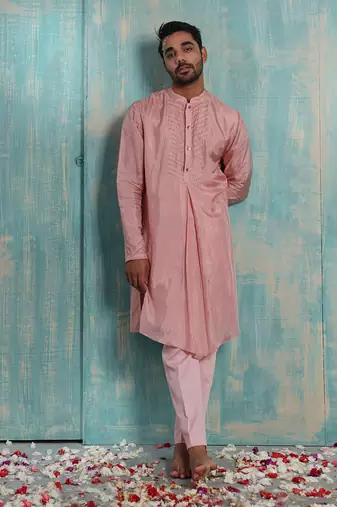 Beige Kryta Nehru Jacket Set