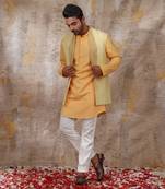 Yellow Suvan Nehru Jacket Set
