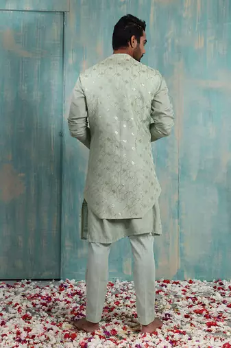Pista Green Kavan Nehru Jacket Set