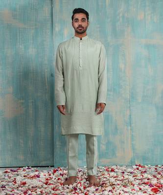 Pista Green Kavan Nehru Jacket Set 5