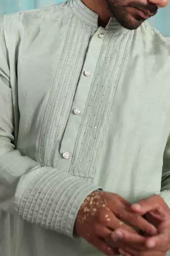 Pista Green Kavan Nehru Jacket Set