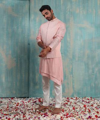 Pink Aadvay Nehru Jacket Set 2