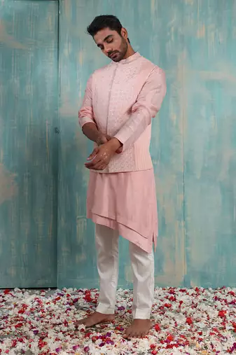 Pink Aadvay Nehru Jacket Set