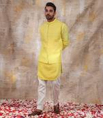 Yellow Dyutit Nehru Jacket Set