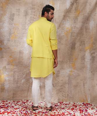 Yellow Dyutit Nehru Jacket Set 4