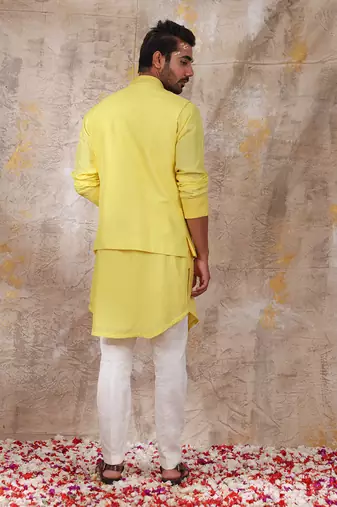Yellow Dyutit Nehru Jacket Set