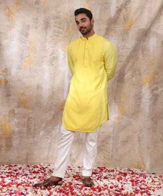 Yellow Dyutit Nehru Jacket Set 5