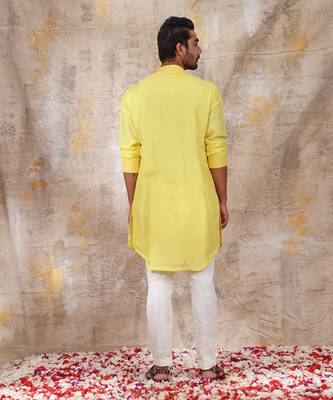 Yellow Dyutit Nehru Jacket Set 6