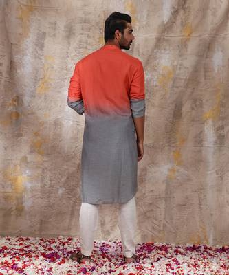 Orange And Grey Vihaan Kurta Set 4