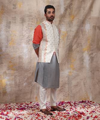 Multicolor Khetan Nehru Jacket Set 1
