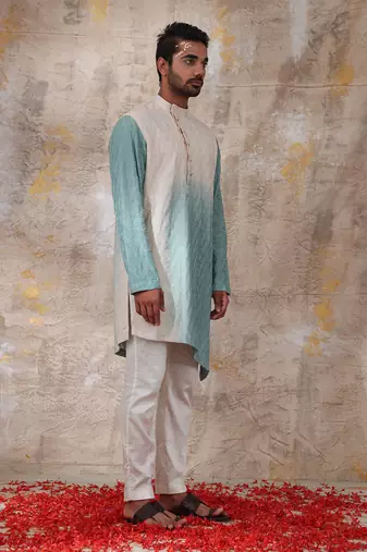 Turquoise Kalol Kurta Set