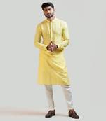 Yellow Silk Kurta Set