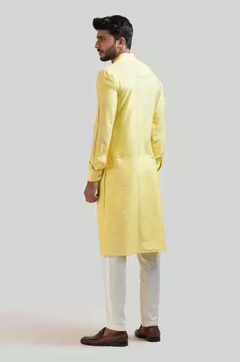 Yellow Silk Kurta Set