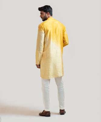 Ombre Yellow Embroidered Kurta Set 4