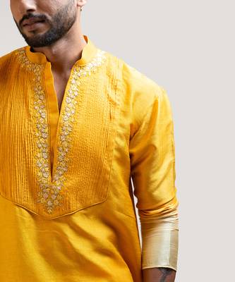 Yellow Ombre Embroidered Kurta Set 4