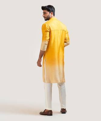 Yellow Ombre Embroidered Kurta Set 5