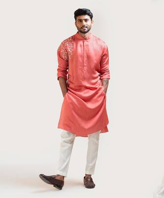 Rust Red Embroidered Kurta Set 1