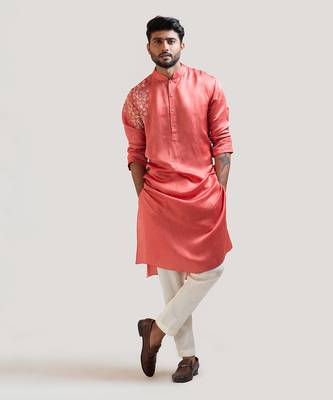Rust Red Embroidered Kurta Set 2