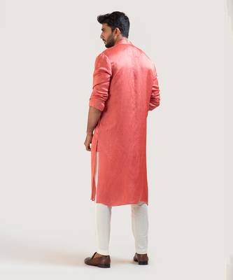 Rust Red Embroidered Kurta Set 4