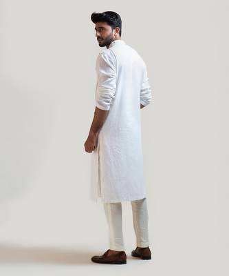 Ivory Draped Kurta Set 3