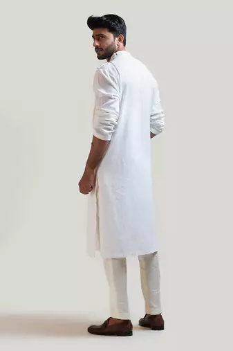 Ivory Draped Kurta Set