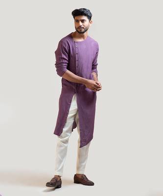 Plum Asymmetrical Kurta Set 2