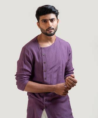 Plum Asymmetrical Kurta Set 3